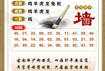 2025102期香港彩九肖30码中特